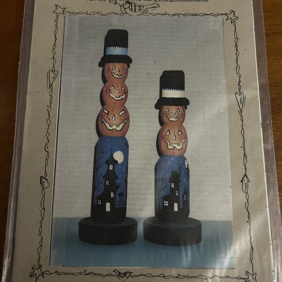 Birds Of A Feather Halloween Candlesticks Pattern/Instructions Vtg Painting - Picture 2 of 3